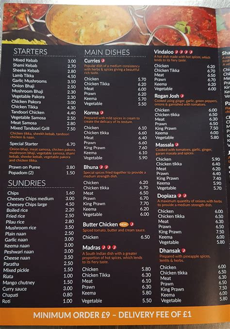 shalimar ilkley menu.